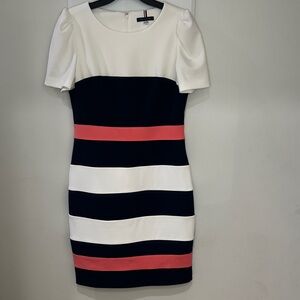 Tommy Hilfiger Colorblock Mini Dress - Black, White, Pink